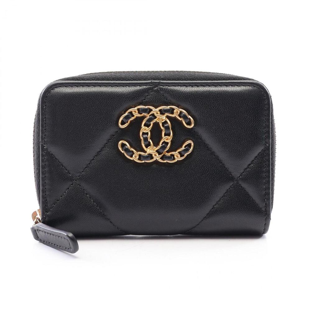 Chanel CHANEL 19 Zip Coin Purse Wallet, Purse, Lambskin (Sheepskin Leather), ...